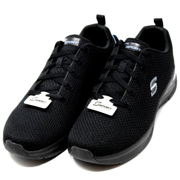 New S SPORT by SKECHERS Men's CAMRON Arch Support Black Sneakers Shoes Size 11.5 - Picture 4 of 12